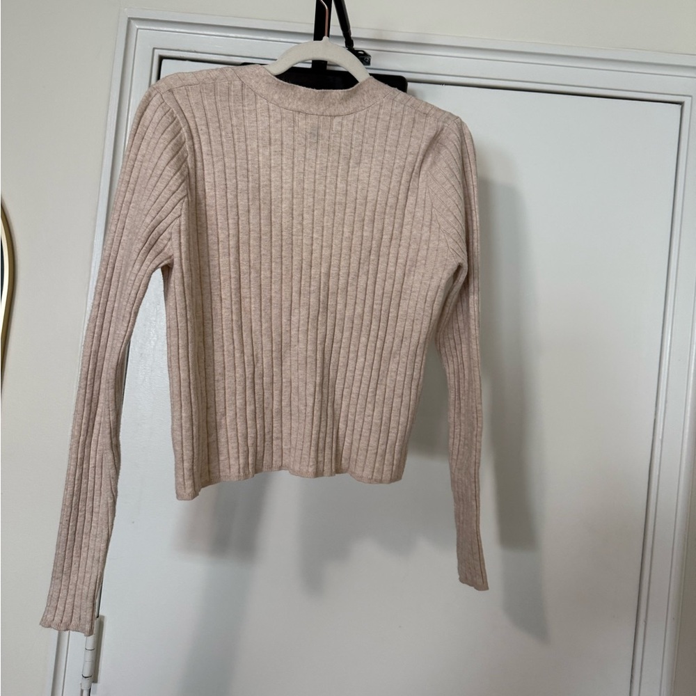 Universal Thread Light Beige Ribbed Cardigan - Picture 3 of 3